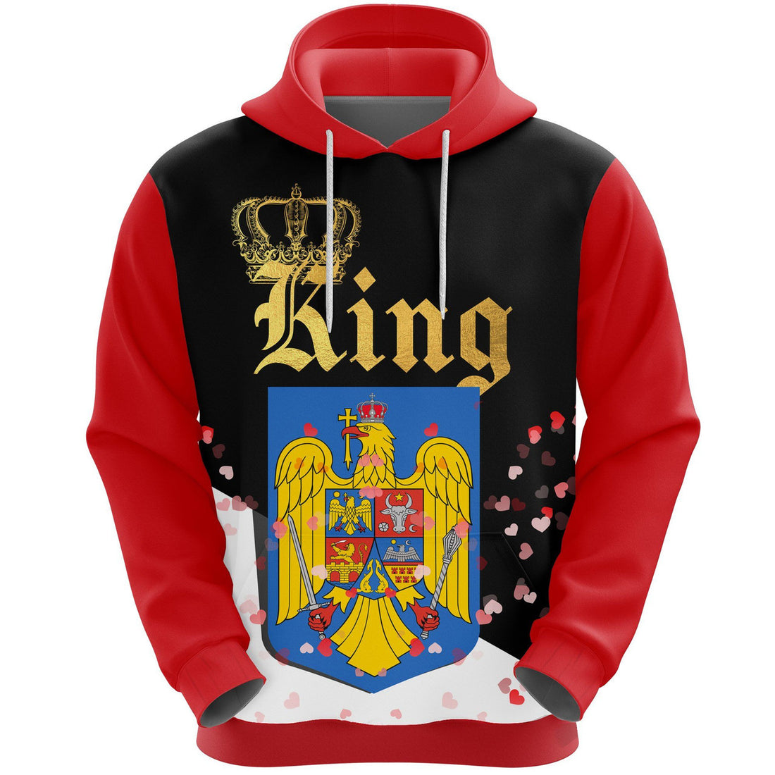 FUNSTUFFPRINT Romania King Valentine 3D Hoodie and Zip Hoodie