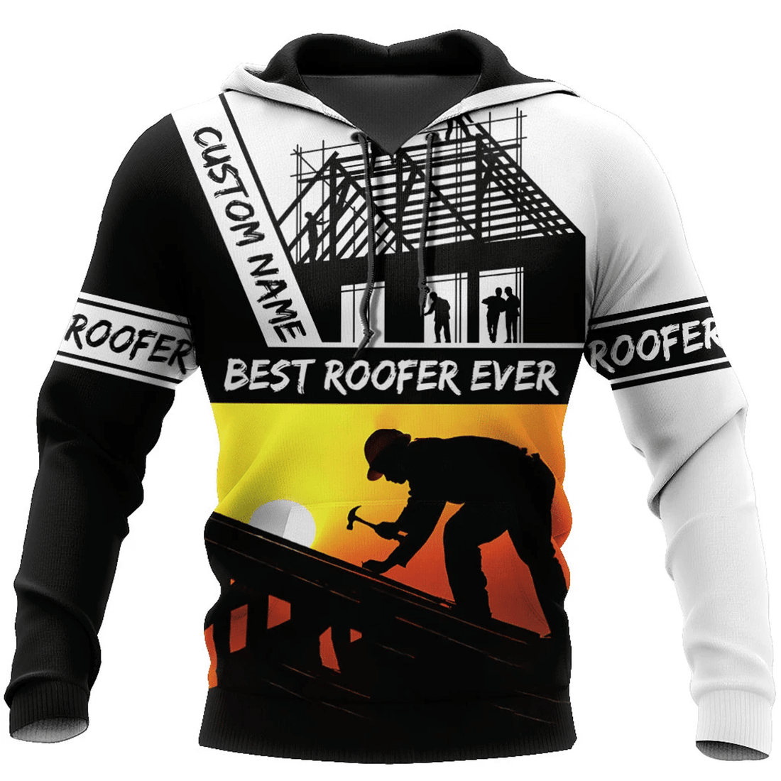 FUNSTUFFPRINT Roofing Gifts Best Roofers Ever Custom Name 3D Hoodie and Zip Hoodie