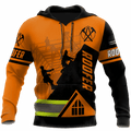 FUNSTUFFPRINT Roofing Gifts Vintage Roofer The Men Orange 3D Hoodie and Zip Hoodie