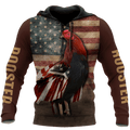 FUNSTUFFPRINT Rooster Brown Best 3D Hoodie and Zip Hoodie