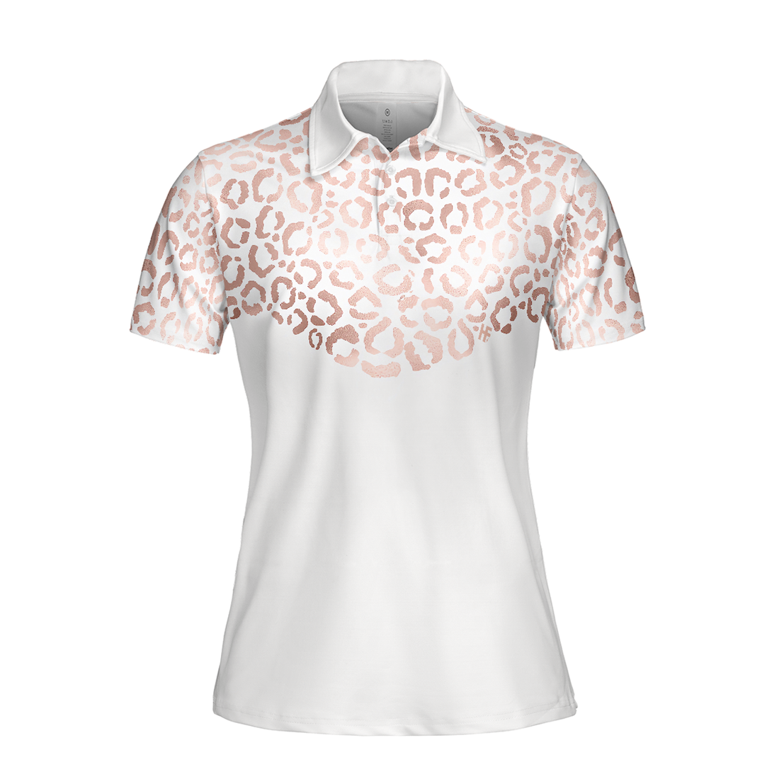 Rose Gold Leopard Pattern Shirt Short Sleeve Women Polo Shirt