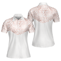 Rose Gold Leopard Pattern Shirt Short Sleeve Women Polo Shirt