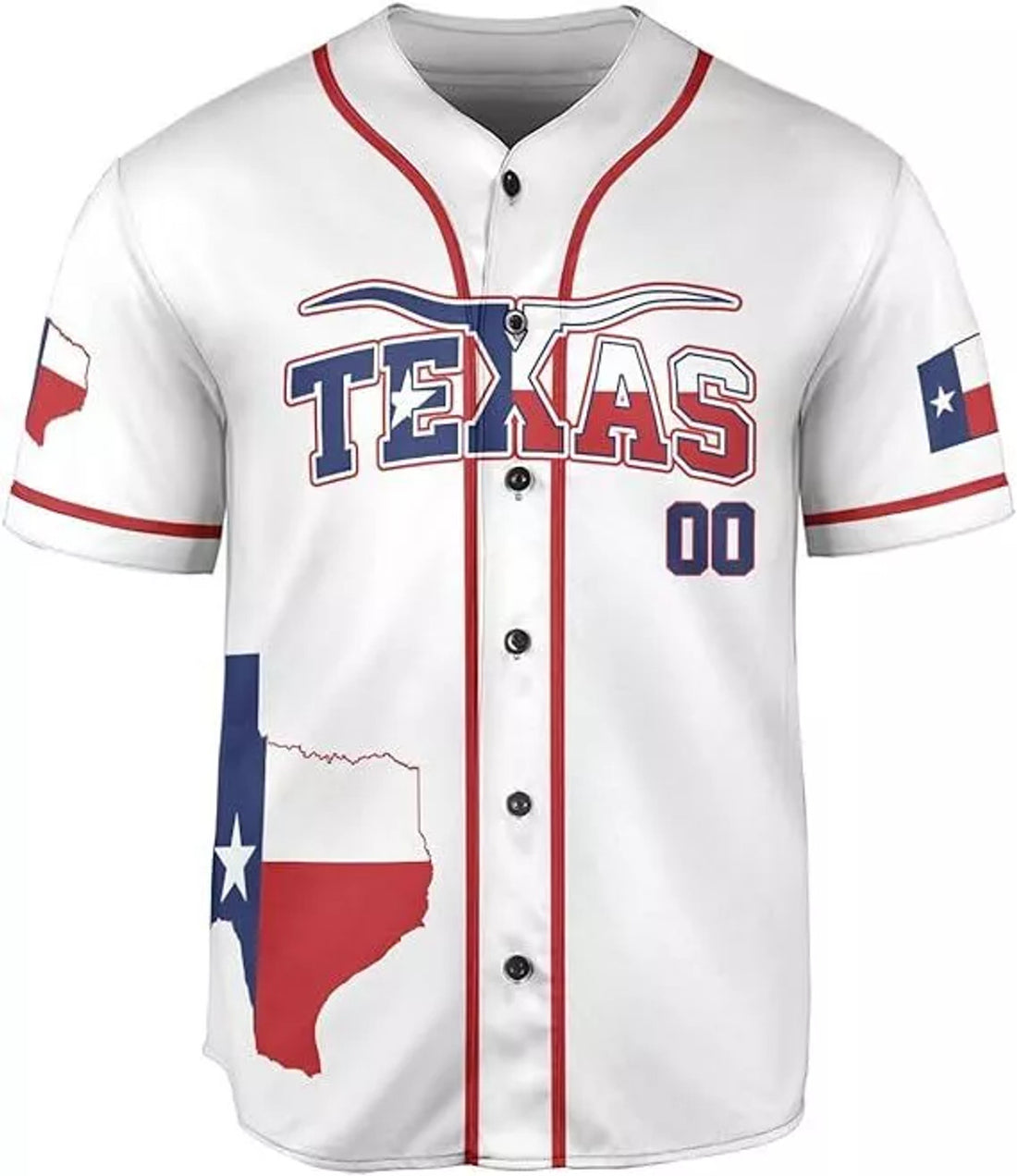 Custom Texas Baseball Jersey Proud Texas Jersey Men State of Texas Flag Shirts