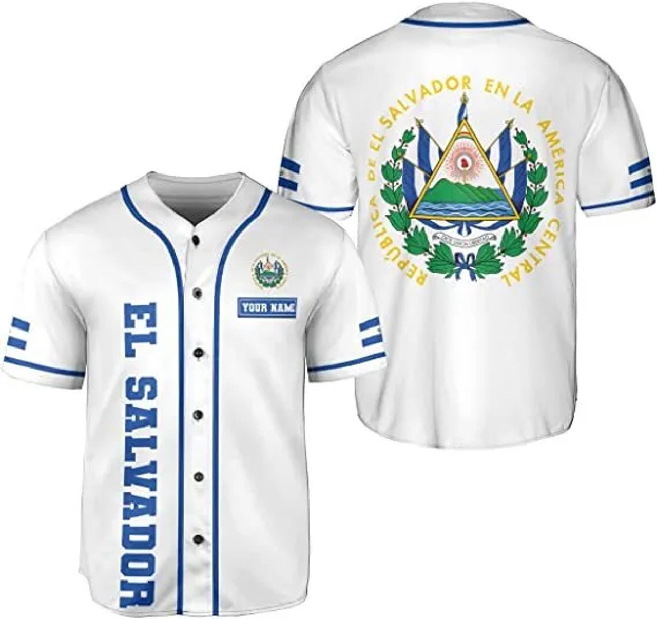 Custom Personalized El Salvador Proud AOP Baseball Jersey, Unisex XS-5XL El Salvador Je
