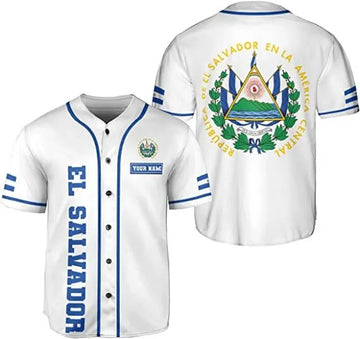 Custom Personalized El Salvador Proud AOP Baseball Jersey, Unisex XS-5XL El Salvador Je