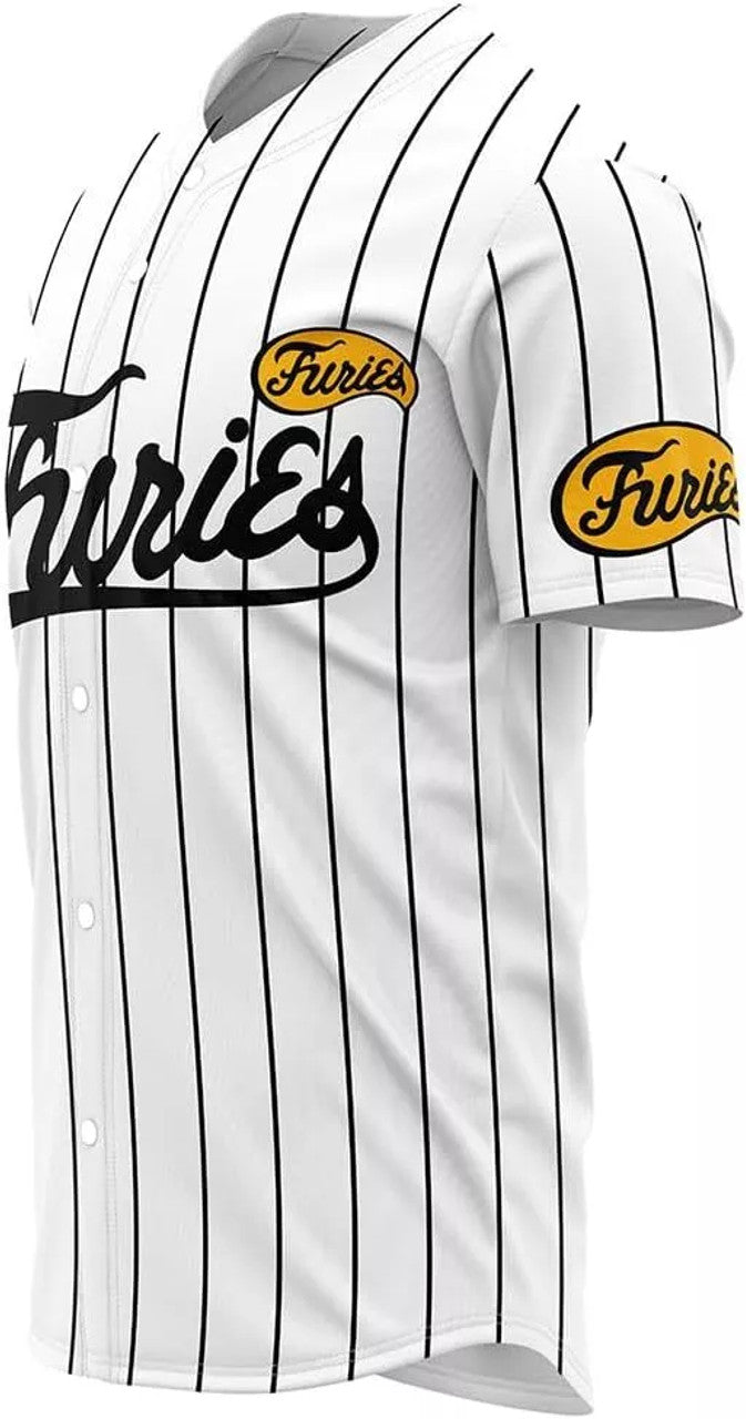 Custom Vintage Warriors Furies Baseball Jersey Hip Hop Stitched White Custom Name