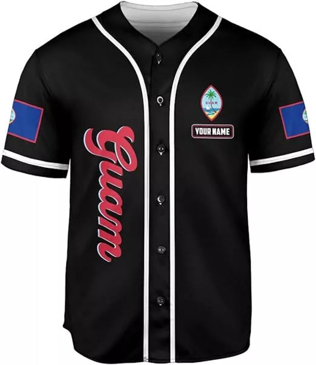 Custom Guam Baseball Jersey Shirt, Guam Jersey, Guahan Flag Jersey, Guam Islander