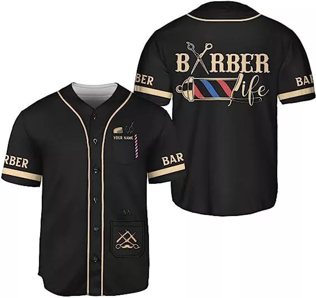 Custom Barber Shop Baseball Jersey Hairdresser Baseball Jersey Barber, To