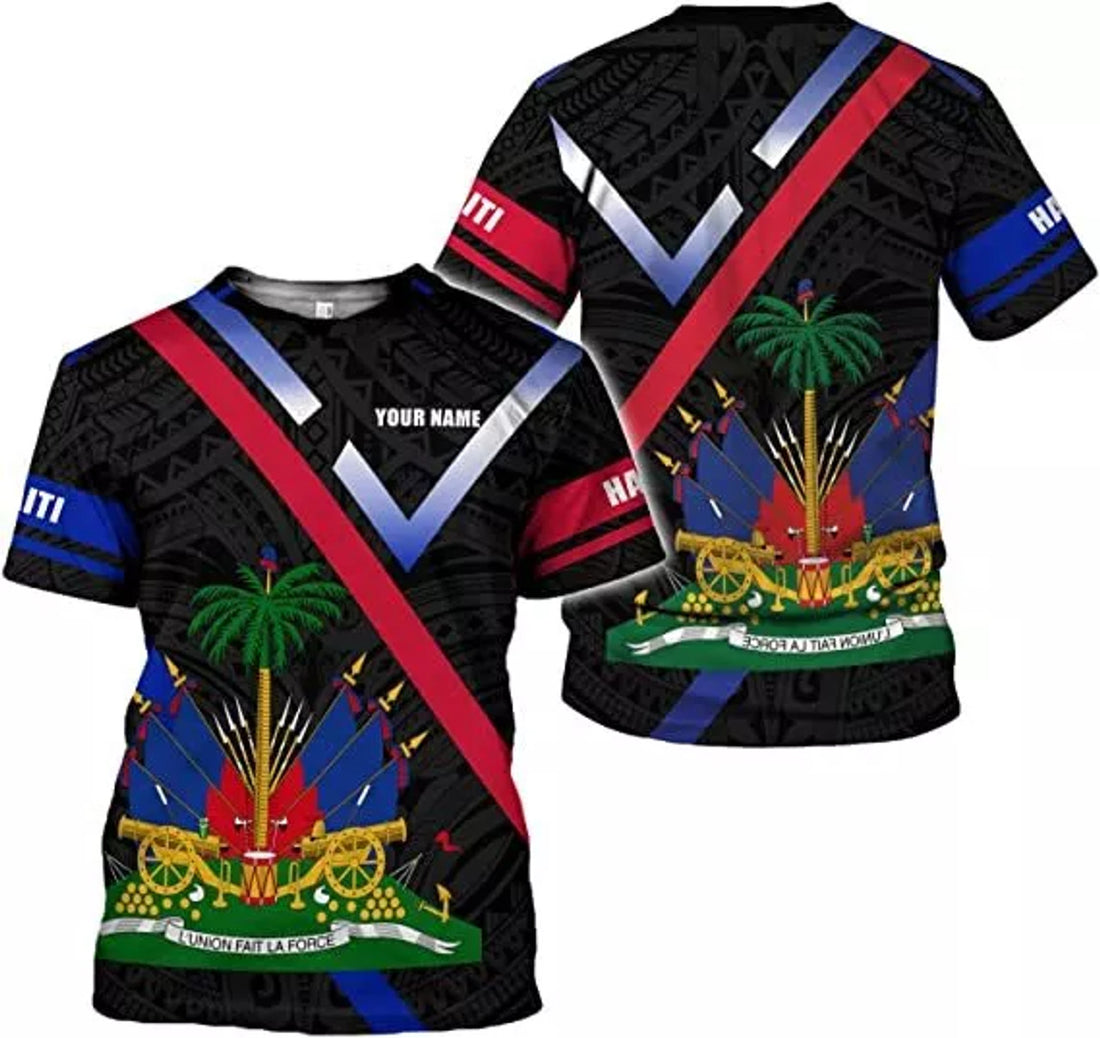 Custom Personalized Haiti Shirt, Haitians Flag Pride Shirt, Haiti Shirts for Men Haitia