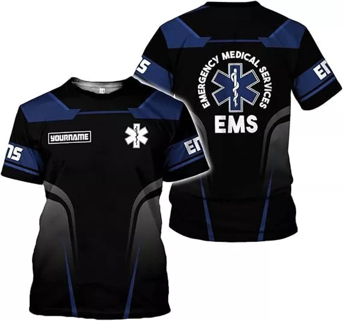 Custom EMS EMT-Shirts Men Women Paramedic Uniform Emergency Medical Technician