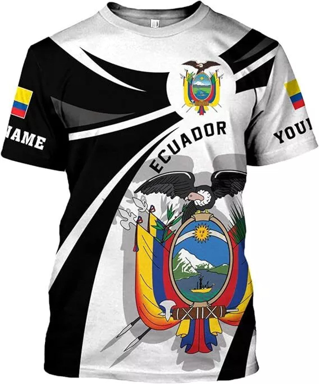 CustomEcuador Shirt 3D, Ecuador Ecuadorian Flag Pride Gift T-Shirt, Ecuador Shirts for
