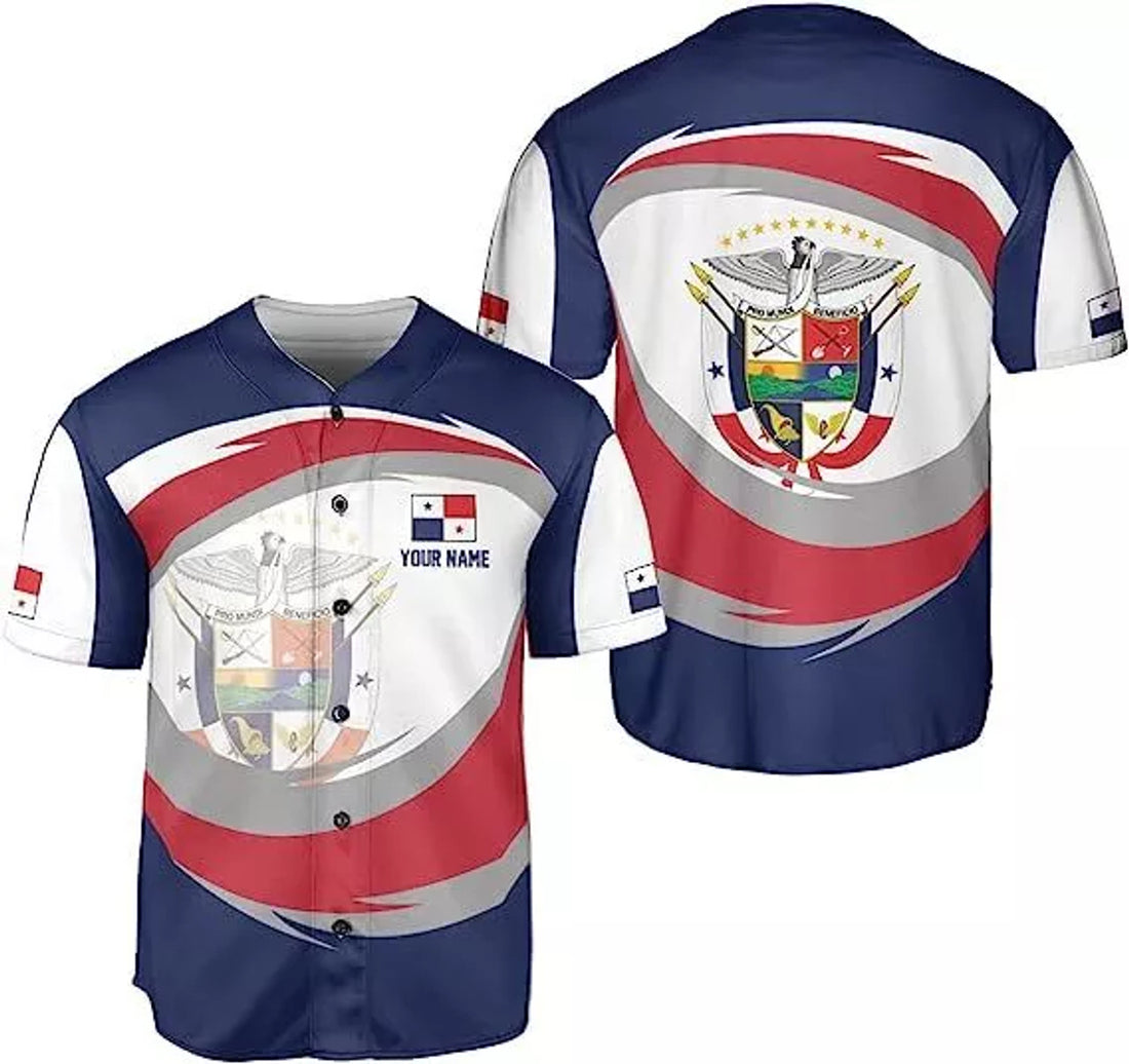 Custom Personalized Panama Baseball Jersey Camisa Shirt Panamanian Flag Jersey Panama