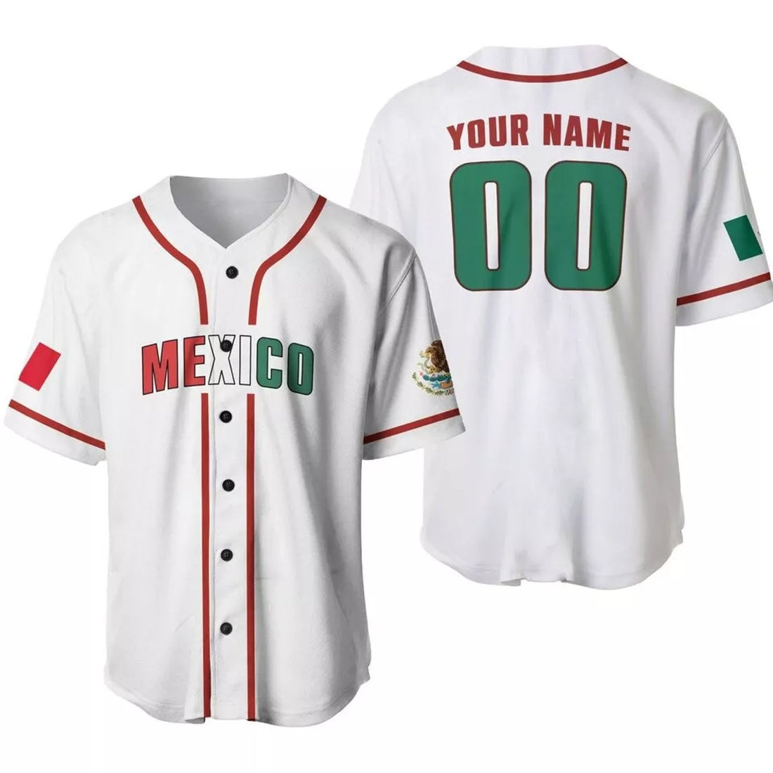 Custom Personalized Mexico 3D BASEBALL JERSEY SHIRT HALLOWEEN GIFT