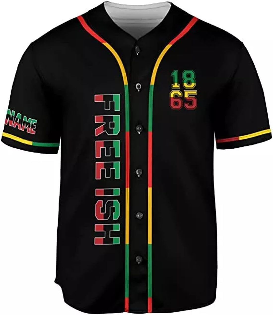 Custom Personalized Juneteenth Baseball Jersey Freeish Since 1865 Juneteenth Flag Shirt