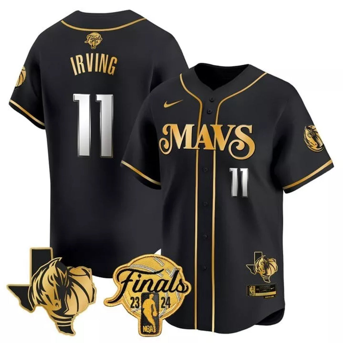 MEN'S 2024 MAVERICKS BASEBALL JERSEY STITCHED IRVING BLACK WHITE