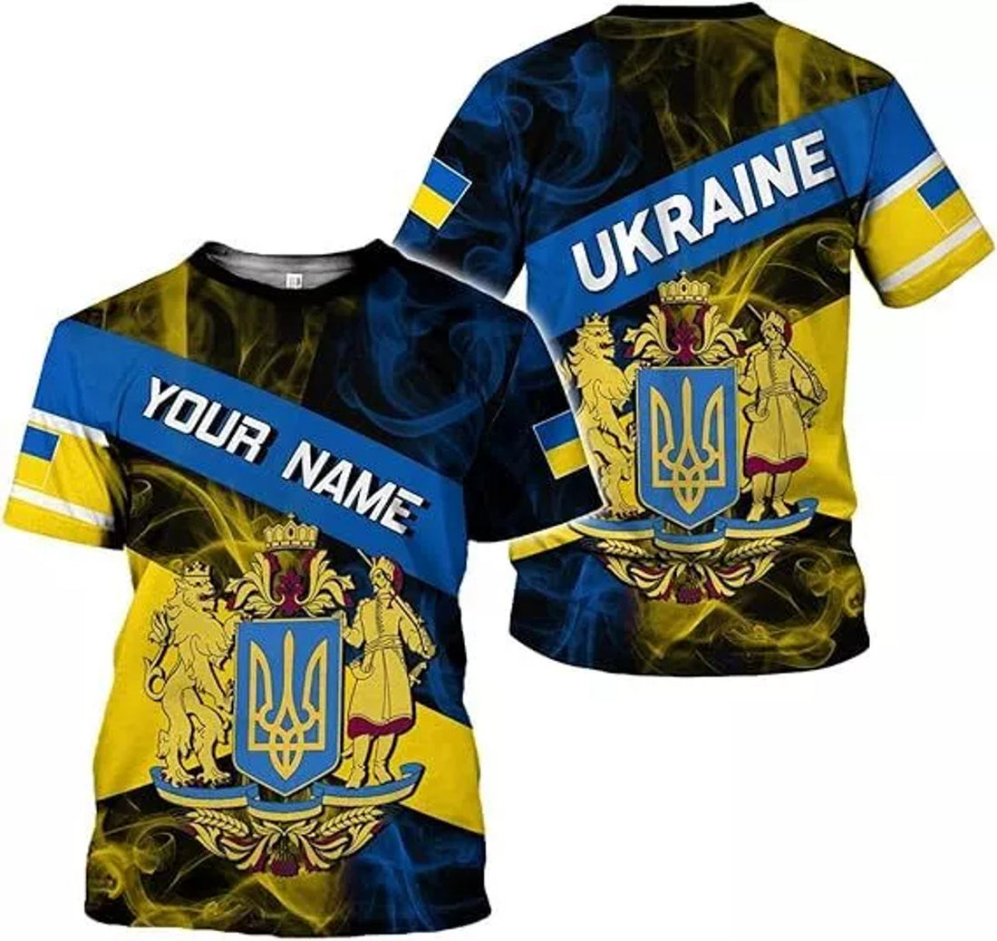 Custom Ukraine Shirt 3D Ukraine T-Shirt Unisex for Men Women Custom Ukrainian T-Shirt