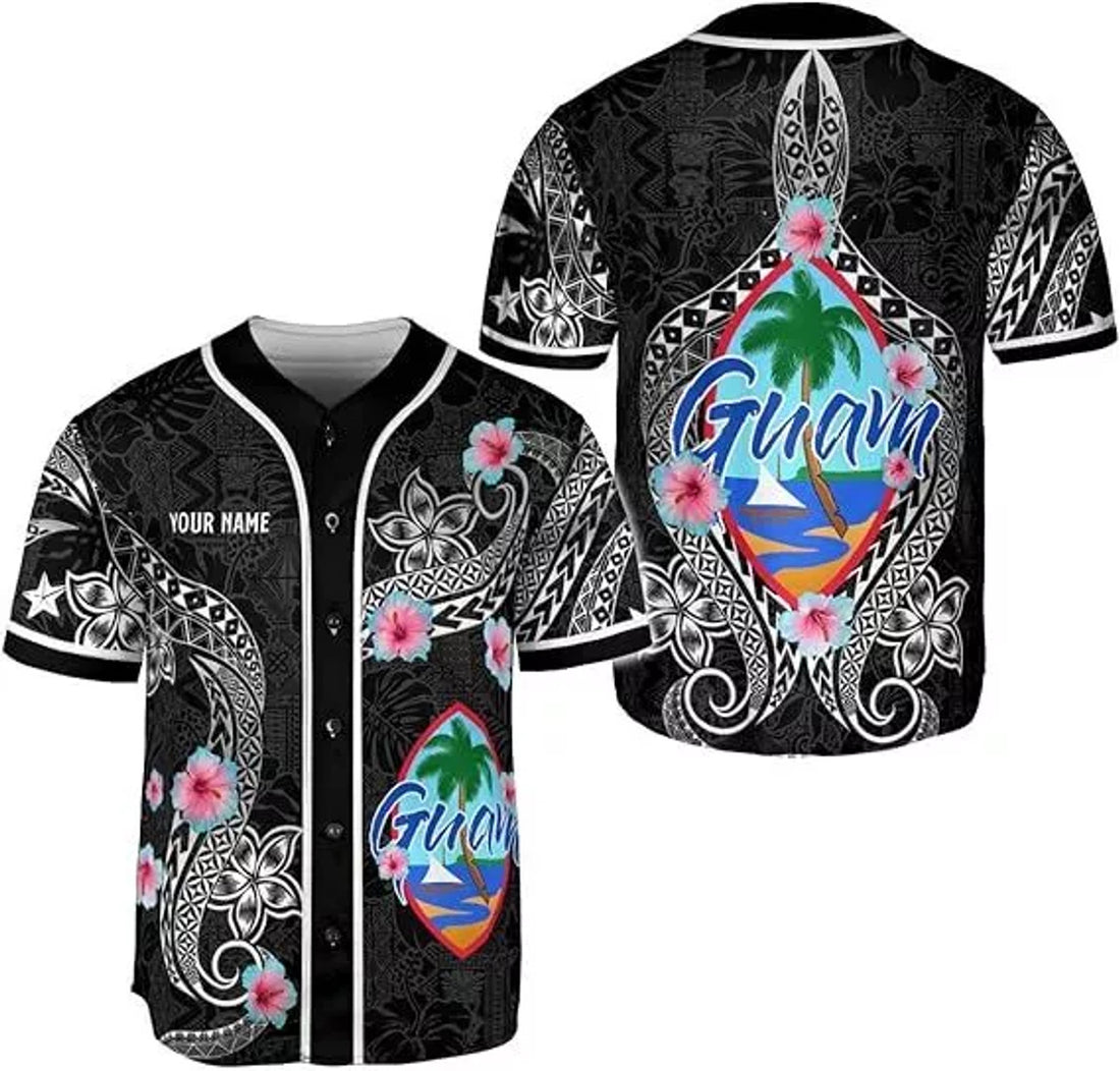 Colombia Guam Men's Novelty Baseball Jersey Short Sleeve 3D Jersey Guahan