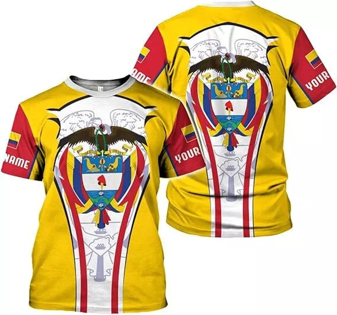 Custom Colombia Shirt 3D, Colombia Flag Shirts for Men Women, Colombian Pride