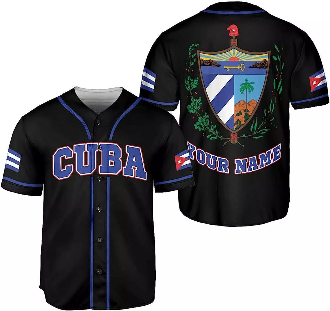 Custom Cuba Baseball Jersey Shirt, Cuba Flag Jersey, Cuban Jersey for Men