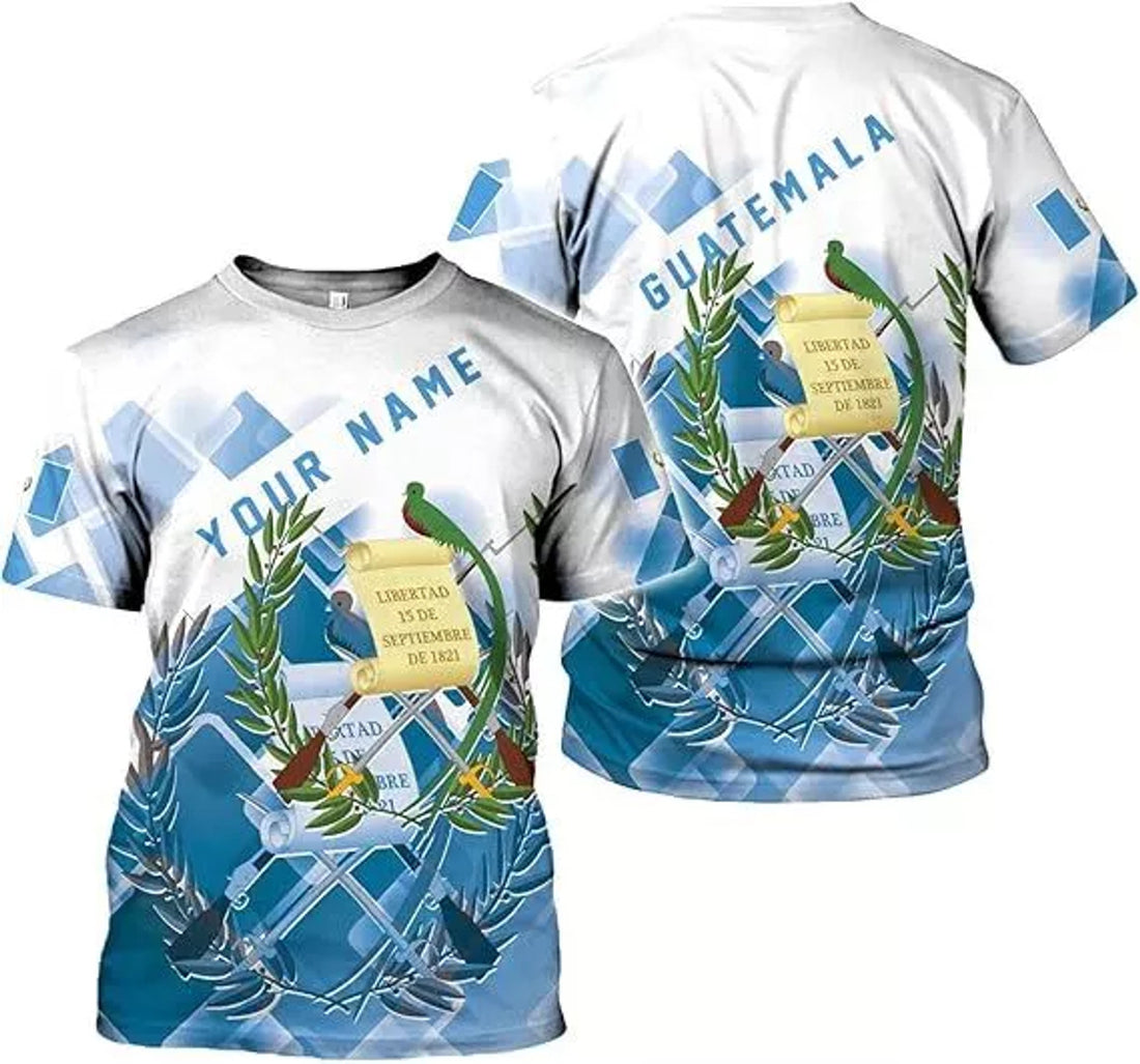 Custom Guatemala Shirt 3D Camisas Guatemala Flag Shirts Guatemalan Pride T-Shirt
