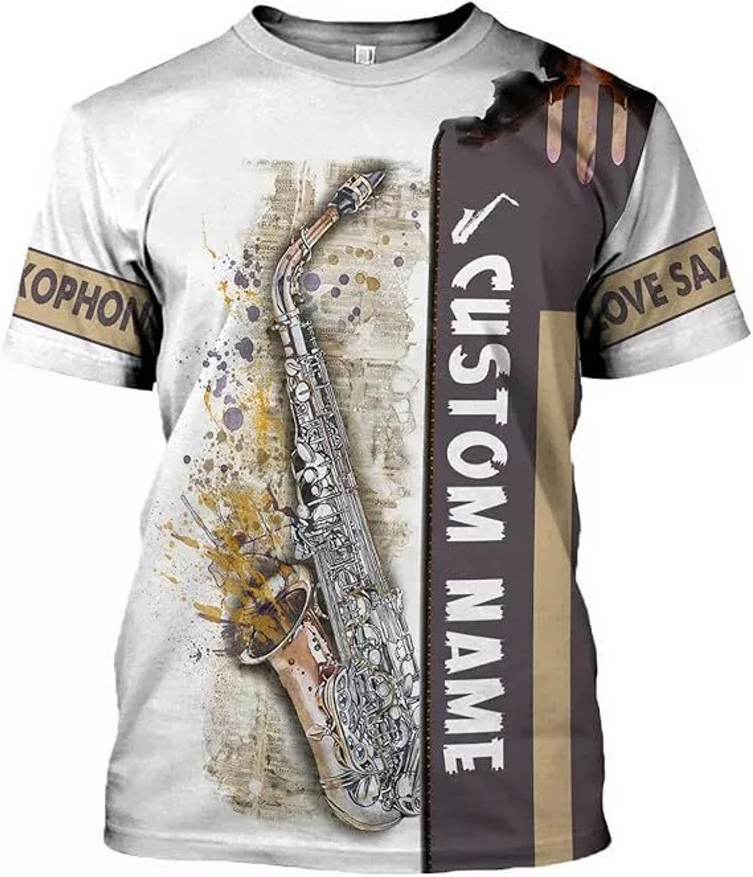 Custom Musical Saxophone T-Shirt 3D Instrument Hoodie For Men 3D Saxophone