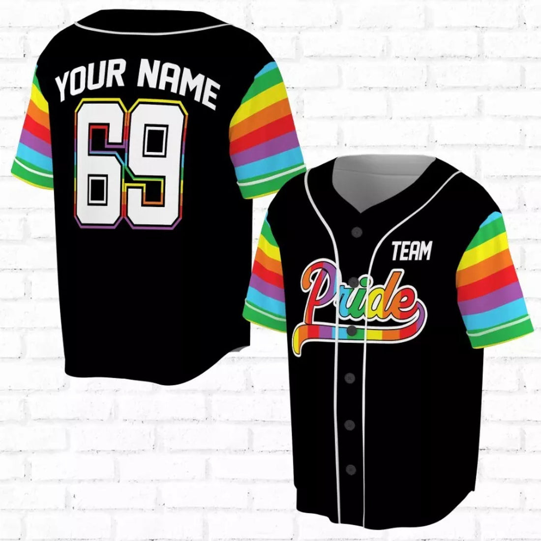 Custom Lgbt Pride Personalized Name And Number 3D All Over Print Baseball Jersey Shirt