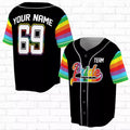 Custom Lgbt Pride Personalized Name And Number 3D All Over Print Baseball Jersey Shirt
