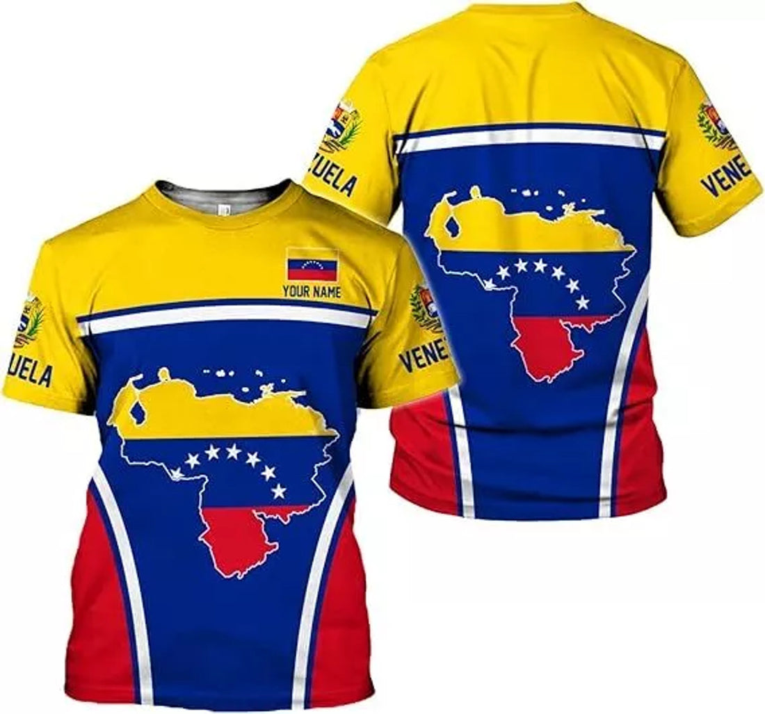Custom Venezuela Shirts for Men and Women, Venezuelan Flag Camisa T-Shirt