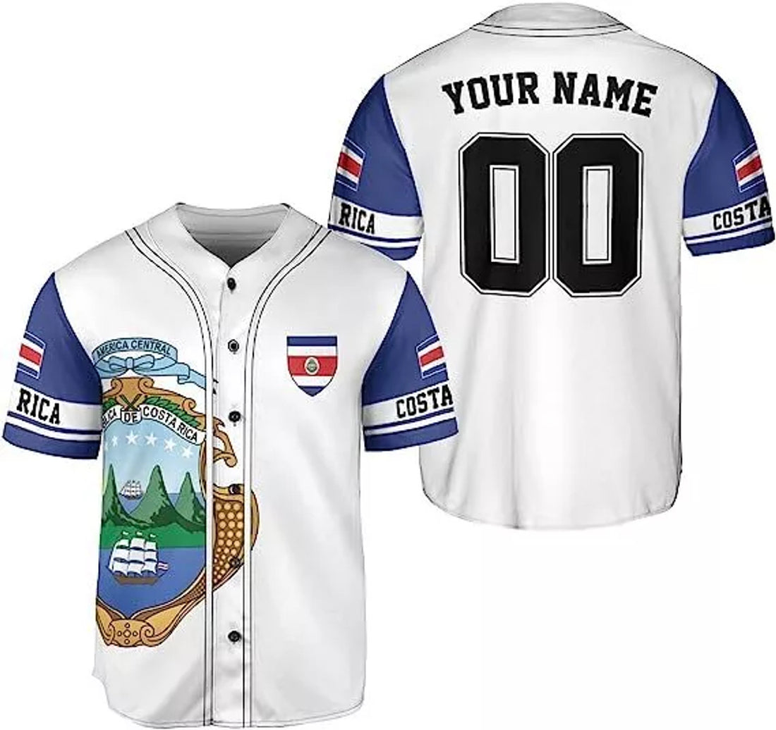 Custom Personalized Costa Rica Baseball Jersey Costa Rican Baseball Jersey for Men Wom