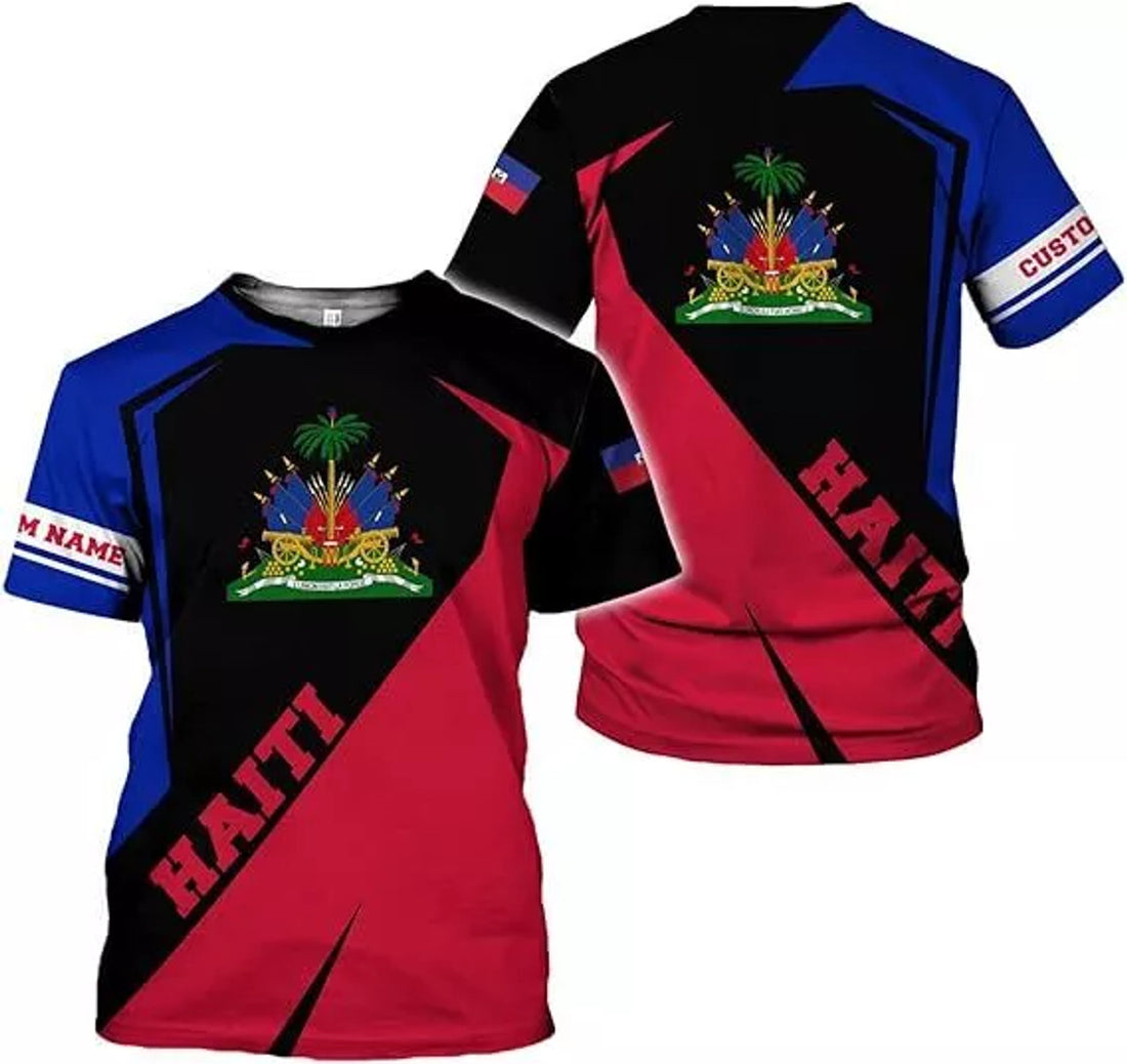 Custom Haiti Shirt Haitians Flag Pride Shirt Haiti Shirts for Men Haitian Pride T-Shirt
