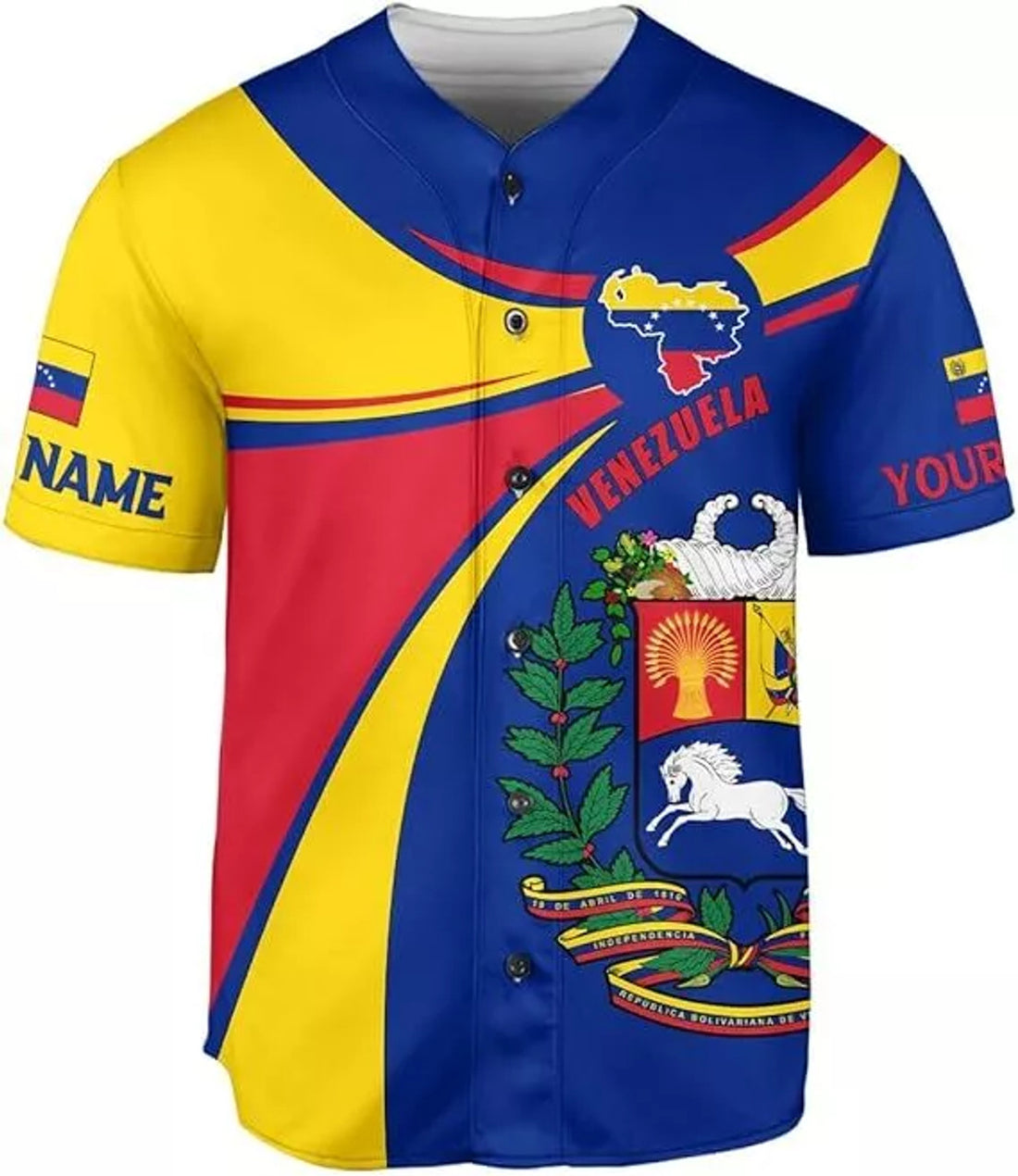 Custom Venezuela Baseball Jersey, Camisa De Venezuela, Venezuela Shirt, Venezuelan Jers