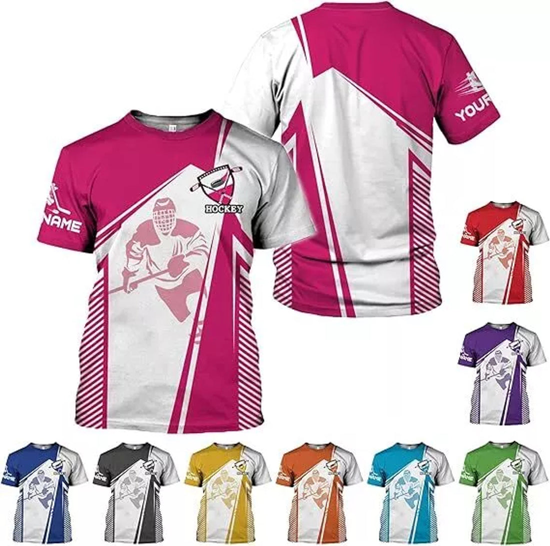 Custom Hockey Shirt 3D Hockey T- Shirts Hockey SporT-Shirt Uniform
