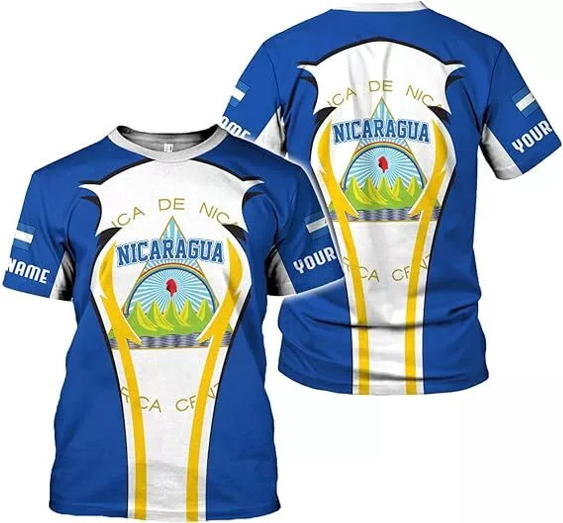 Custom Nicaragua Shirt 3D Nicaragua Flag Shirts Nicaraguan Camisas T-Shirt