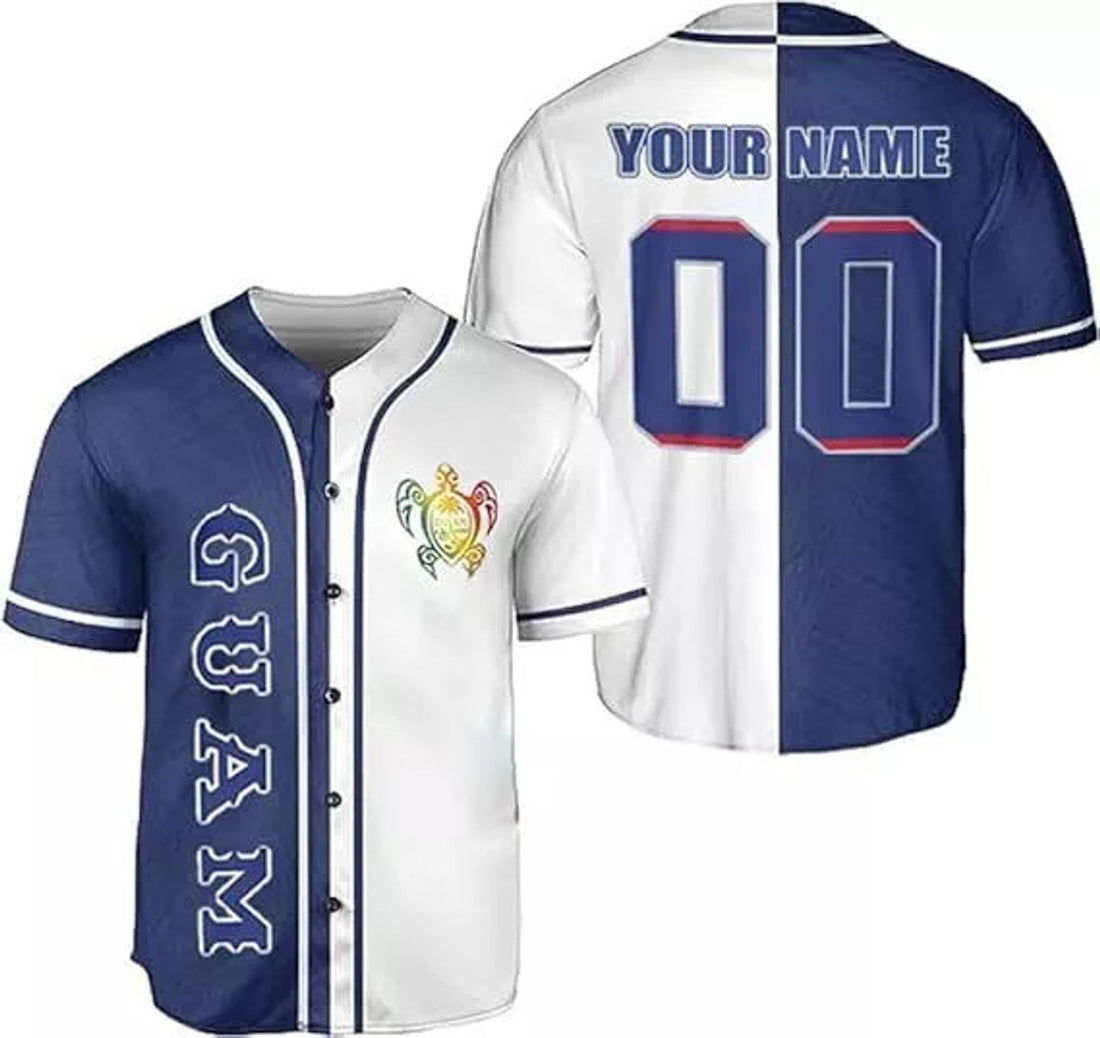 Custom Guam Baseball Jersey Shirt, Guam Jersey, Guahan Flag Jersey, Guam Islander Pride