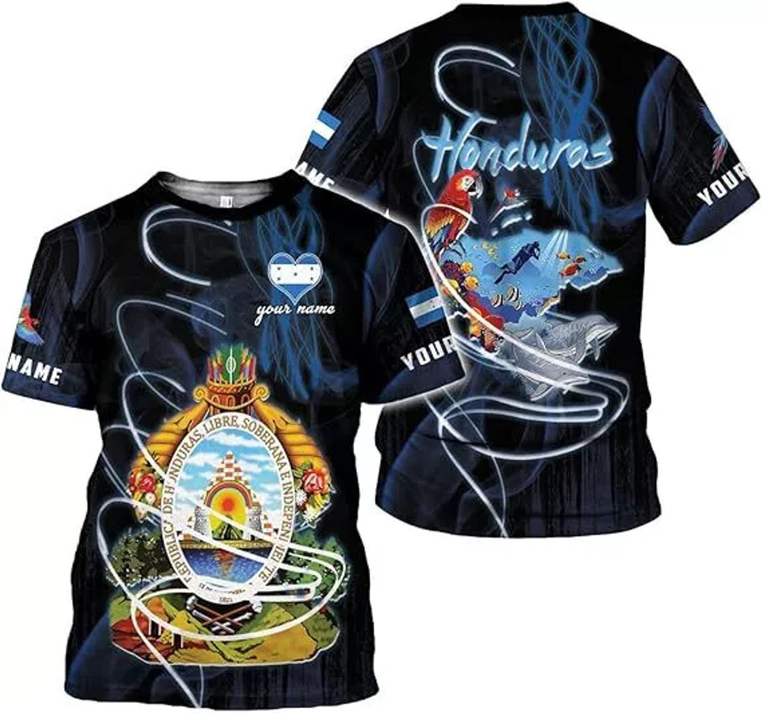 Custom Honduras Shirt 3D Camisa Honduras Hombres Honduras Shirts Men Women