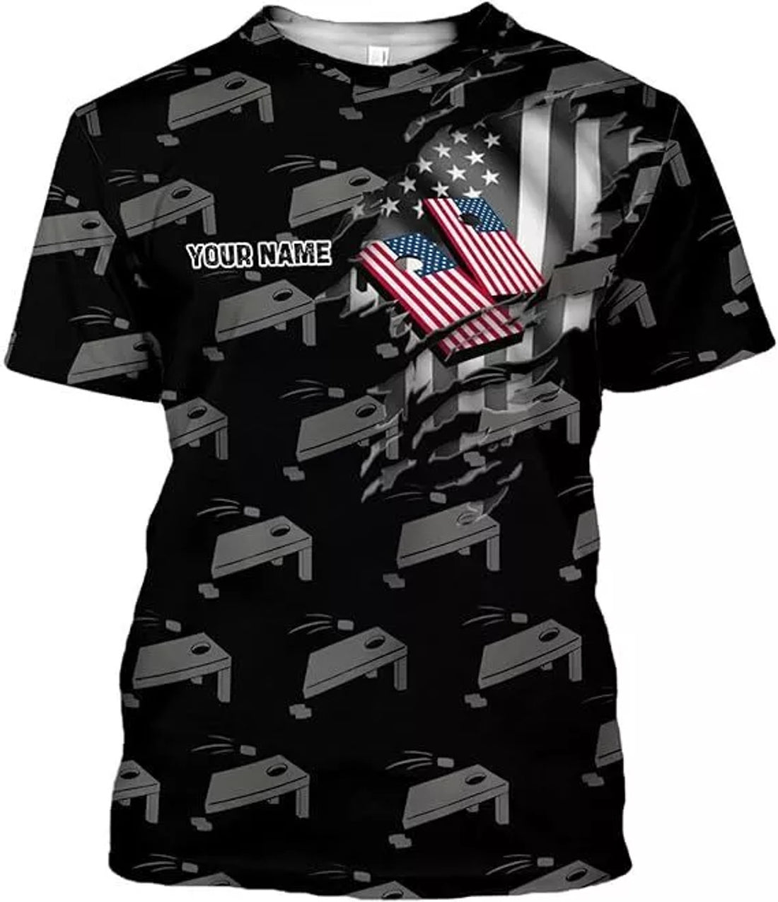 Custom Cornhole T-Shirt Personalized Cornhole Team Uniform Gift for Men