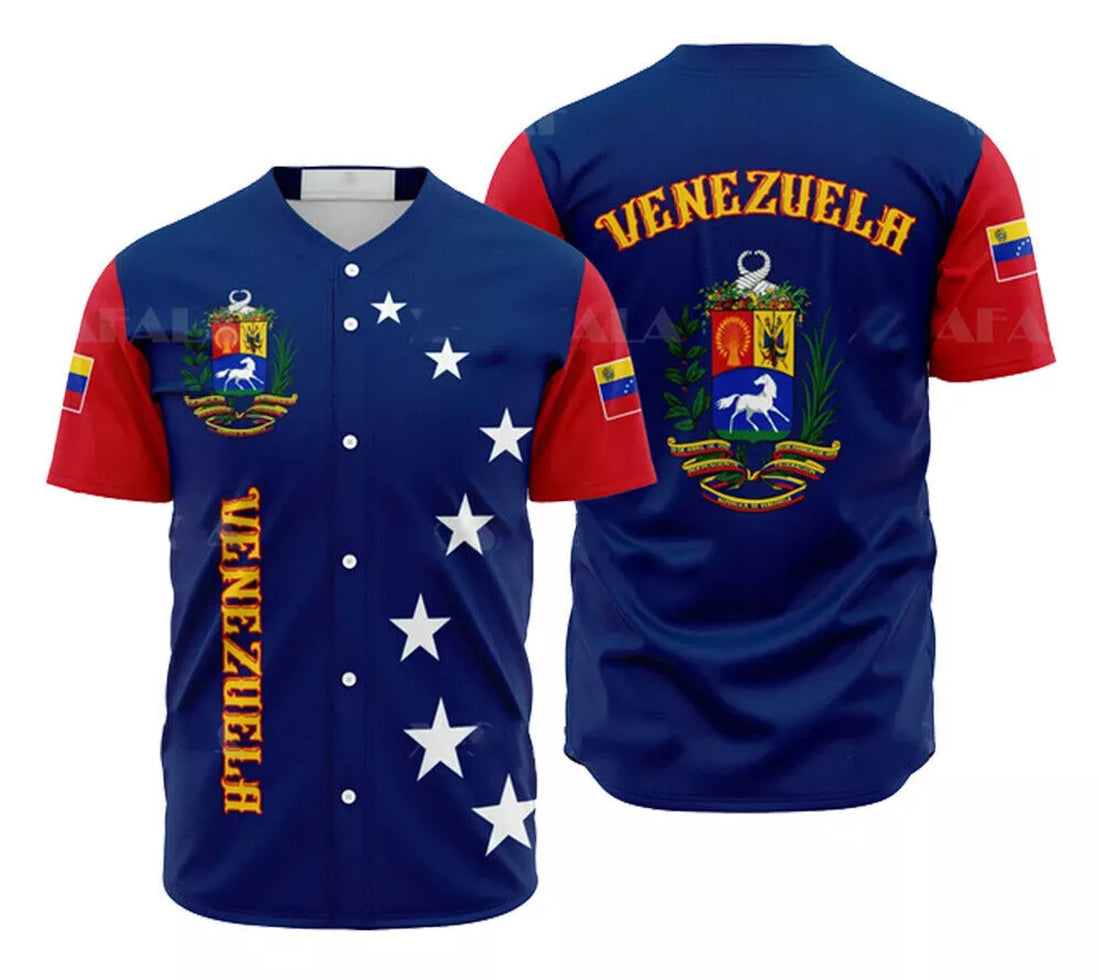 3D Design Original Venezuela Baseball Jersey Shirt Drinking Team Cheerlead Fans