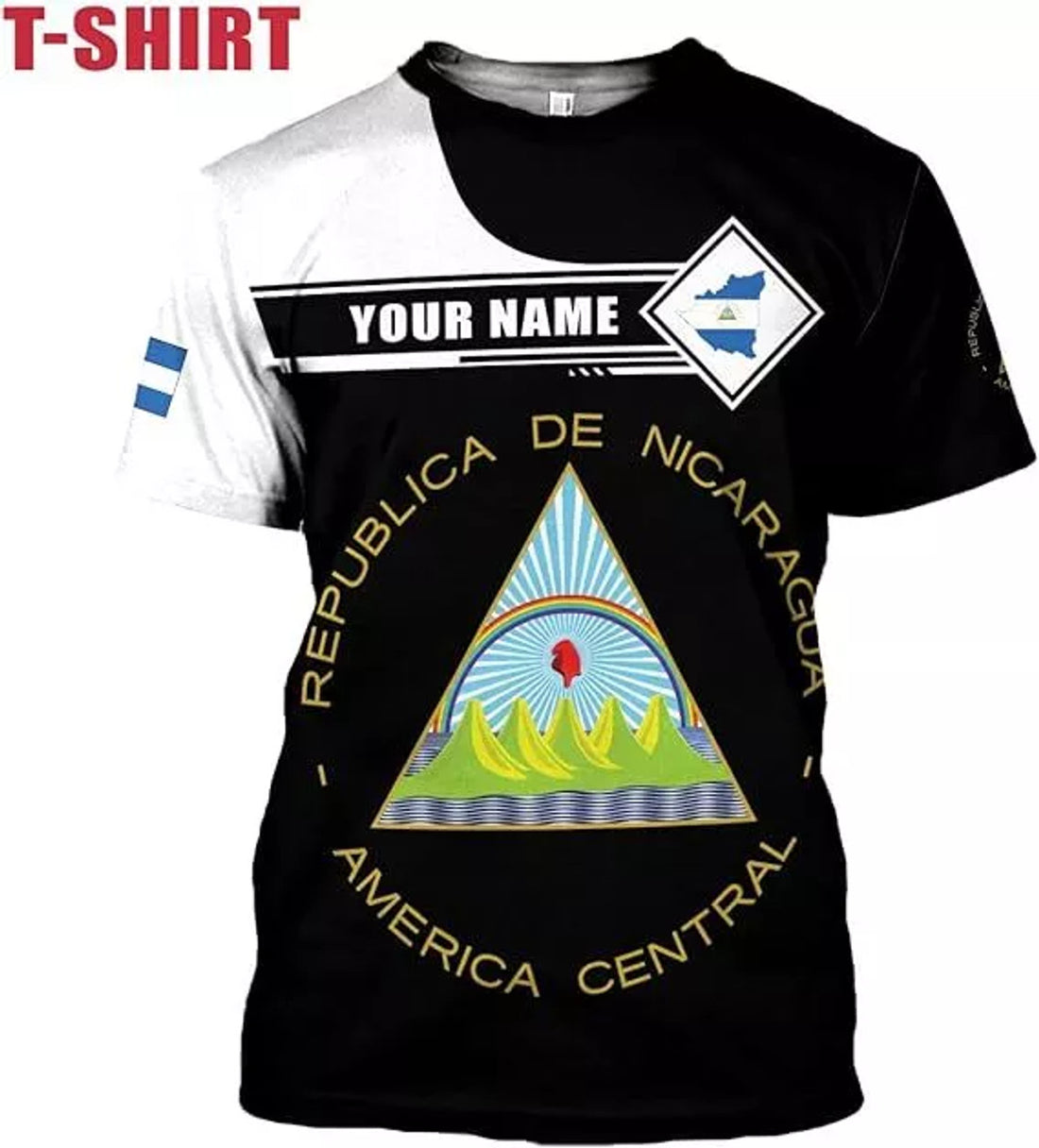 Custom 3D Nicaragua Flag Shirts Nicaraguan Camisas T-Shirt