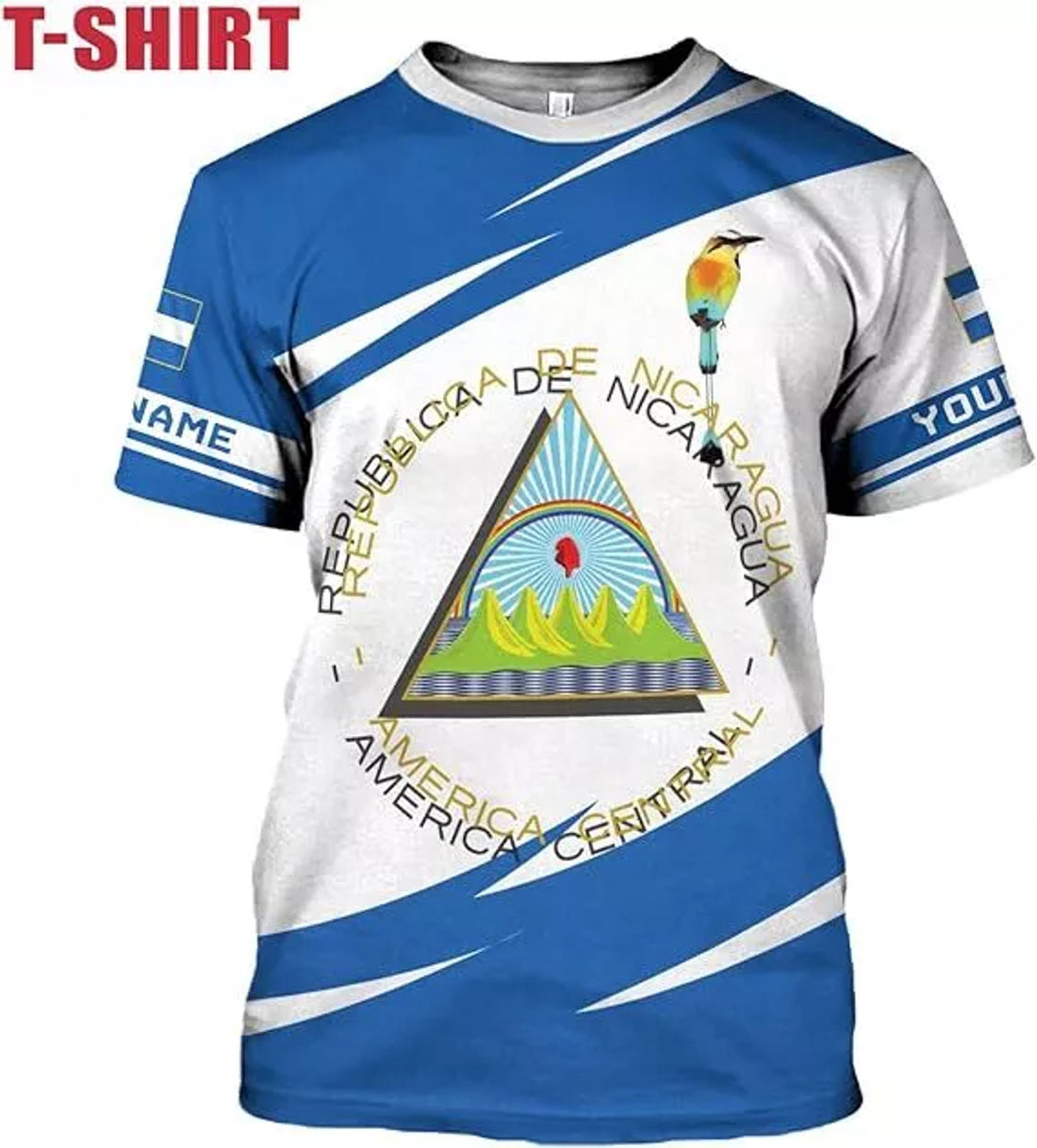 Custom Nicaragua Shirt 3D Nicaragua Flag Shirts Nicaraguan Camisas T-Shirt