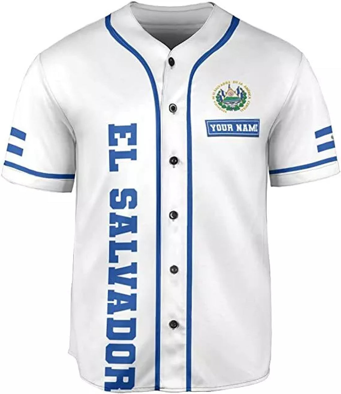 Custom Personalized El Salvador Proud AOP Baseball Jersey, Unisex XS-5XL El Salvador Je
