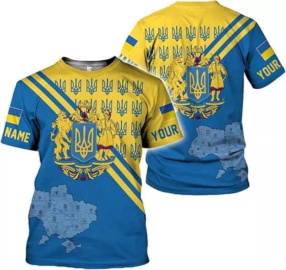 Custom Unisex for Men Women Custom Ukrainian T-Shirt ,Ukraine Shirt 3D Ukraine T-Shirt