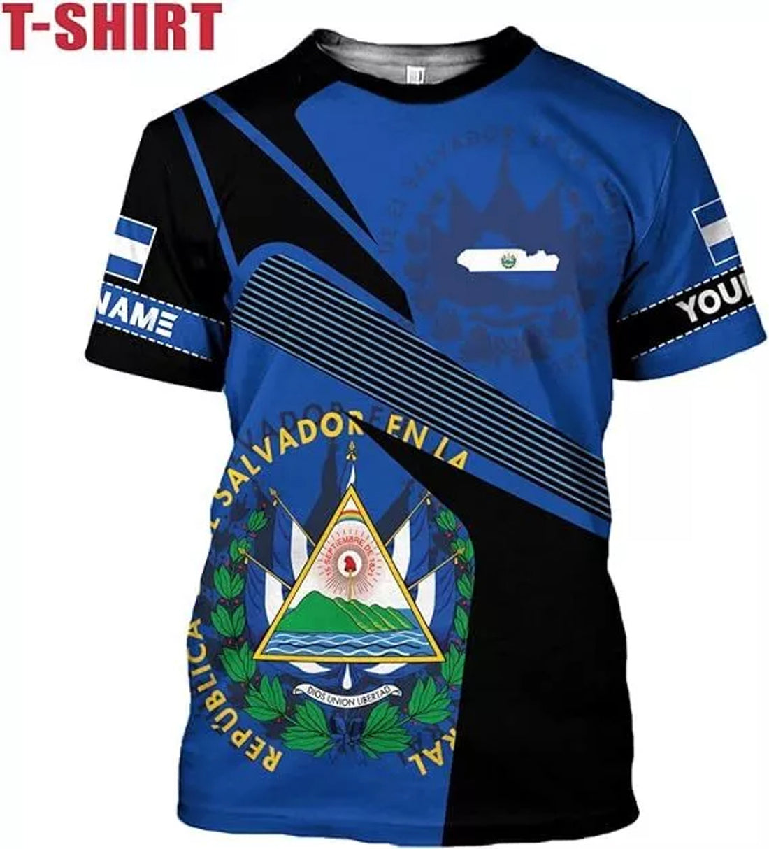 Custom El Salvador Shirt 3D, El Salvador Flag Shirt for Men Women, El Salvador T-Shirts