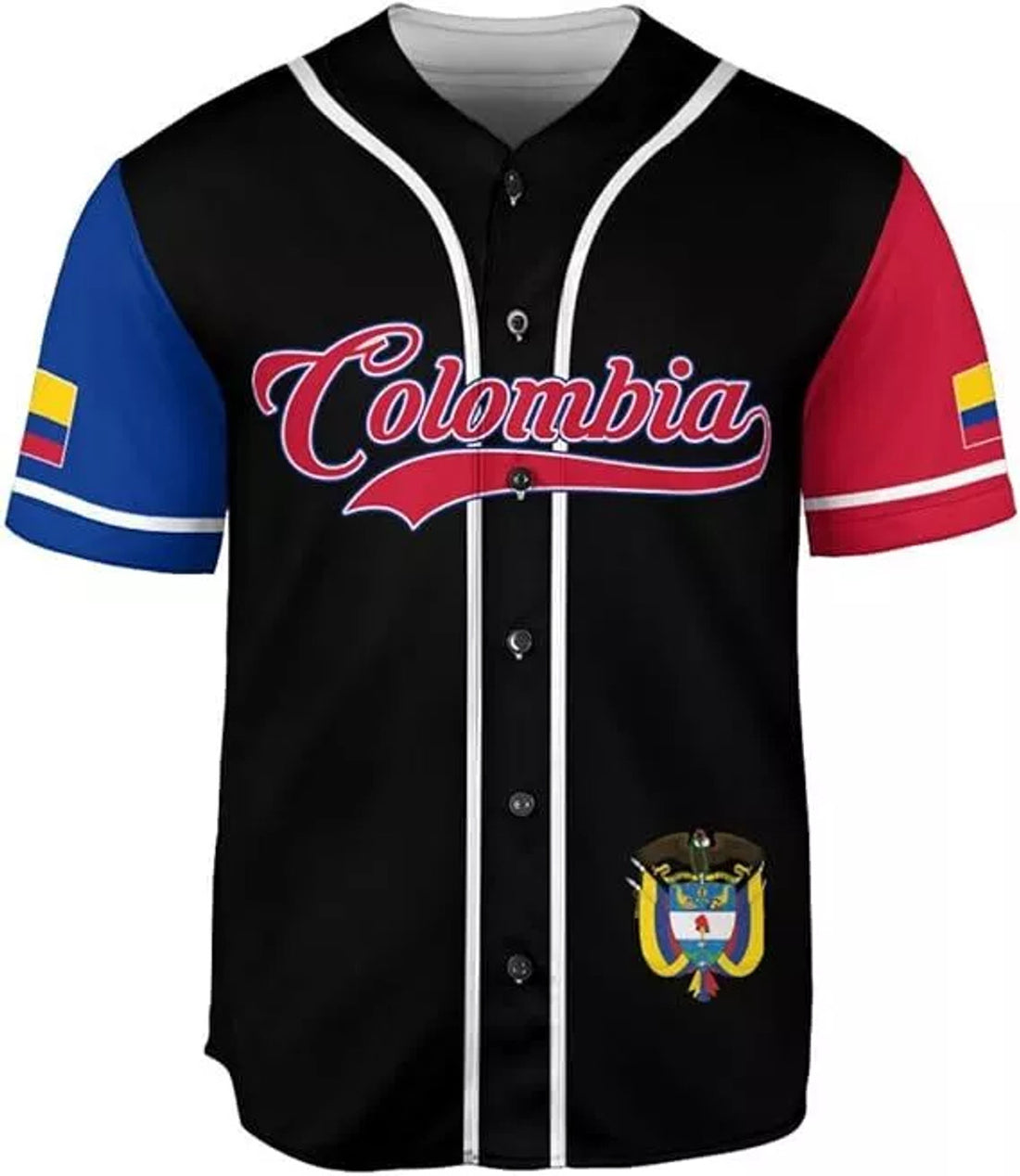 Custom Colombia Baseball Jersey Custom Colombia Flag Jersey Shirts for Men Women