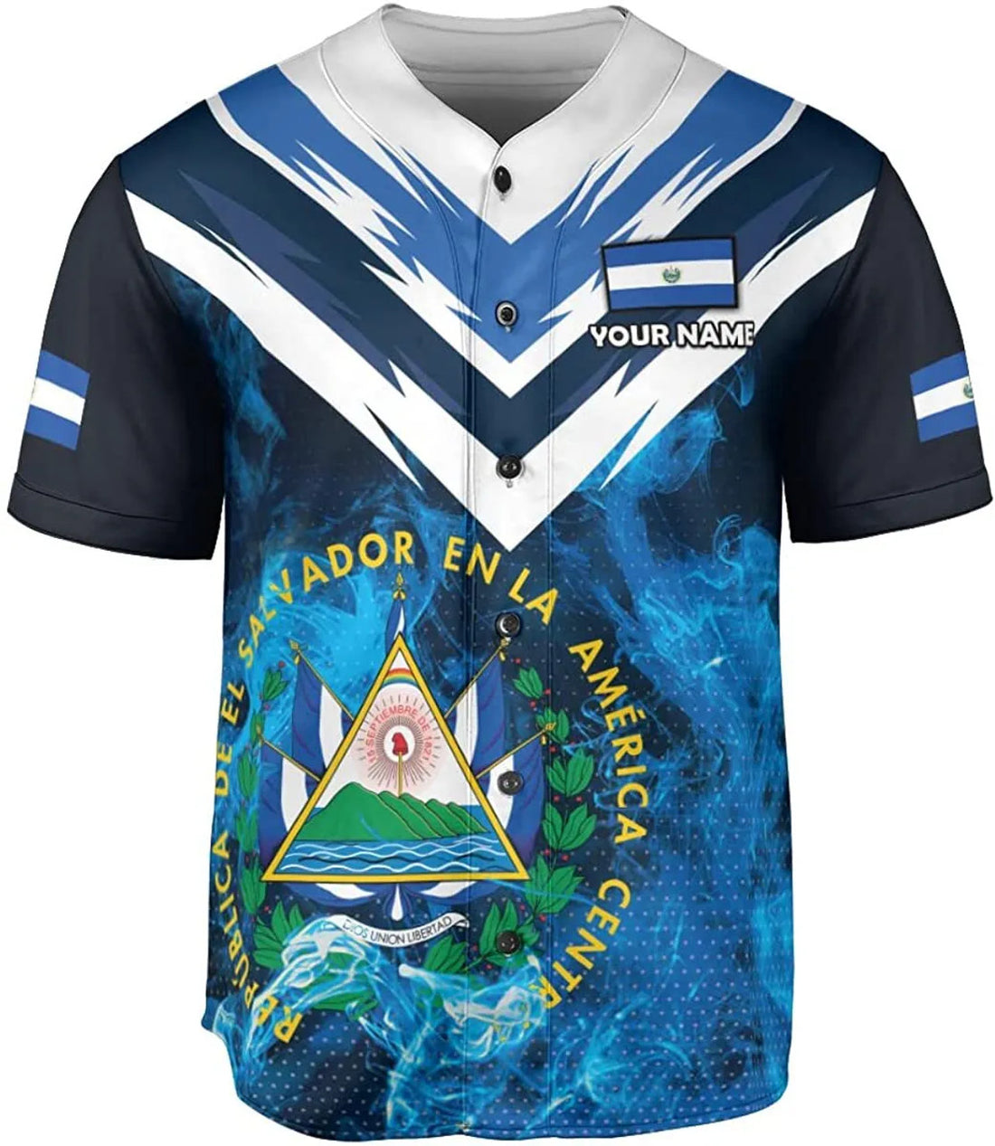 Custom Personalized Name El Salvador Baseball Jersey Shirt. El Salvador Flag Shirt Men S