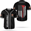 Custom Personalized Firefighter Baseball Jersey Thin Red Line Fire Man Gift, Firefight