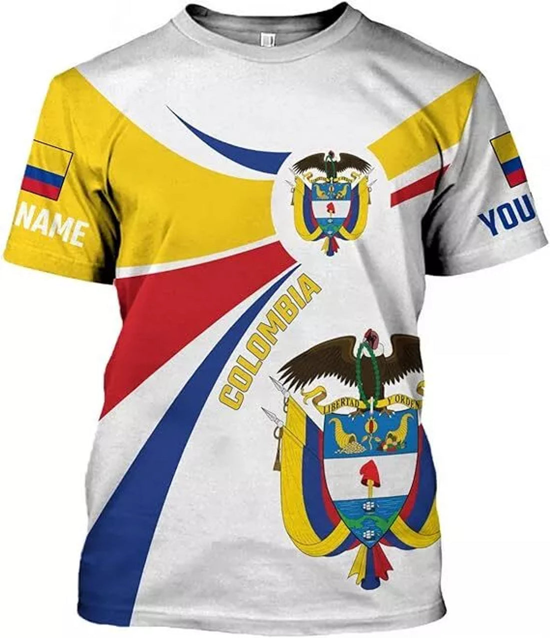 Custom Colombia Shirts Colombia Flag Shirt Colombian T-Shirt for Men Colombian T-Shirt
