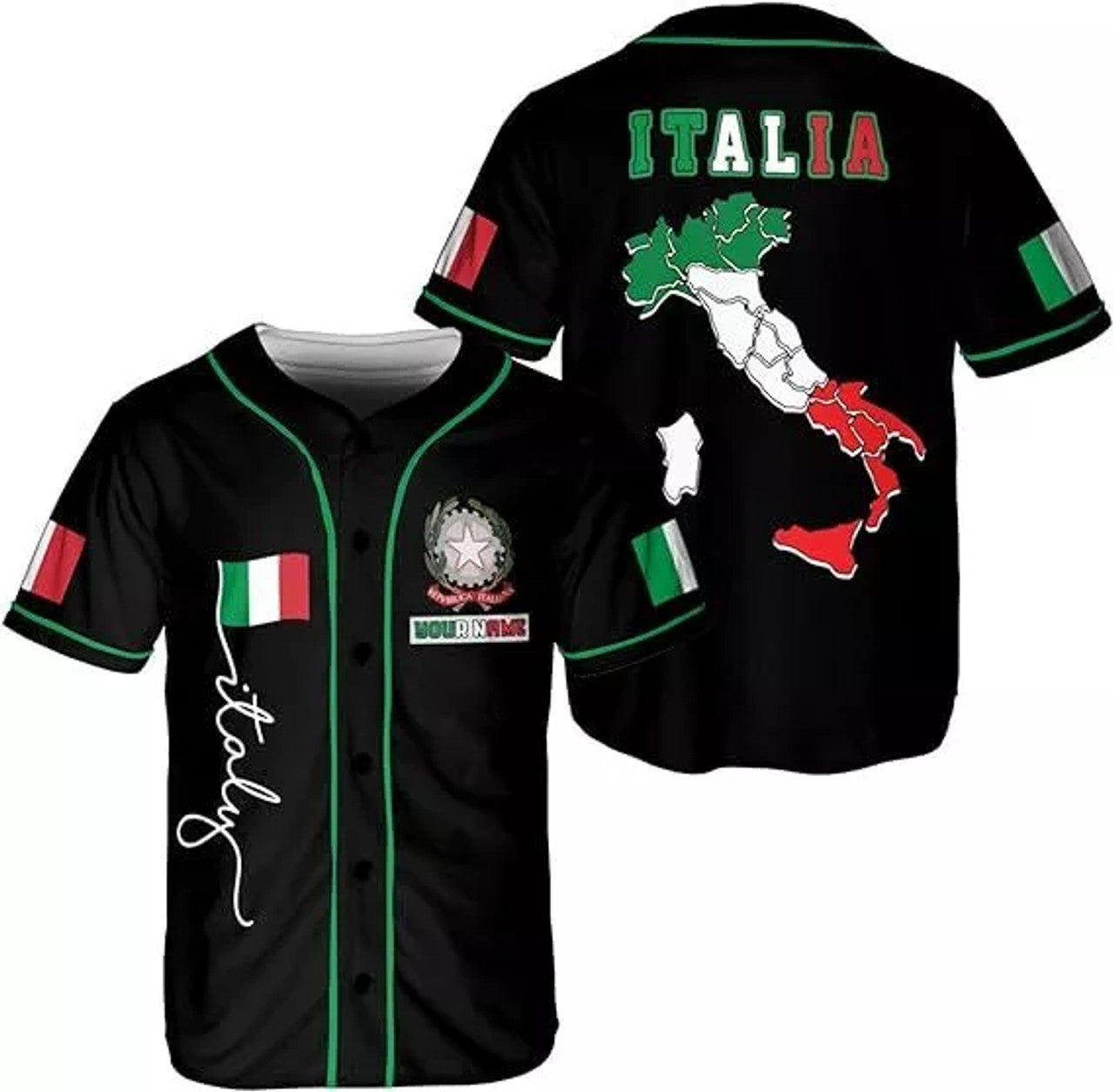 Custom Italia Baseball Jersey for Men Italian Jersey Shirt Italia Pride Flag