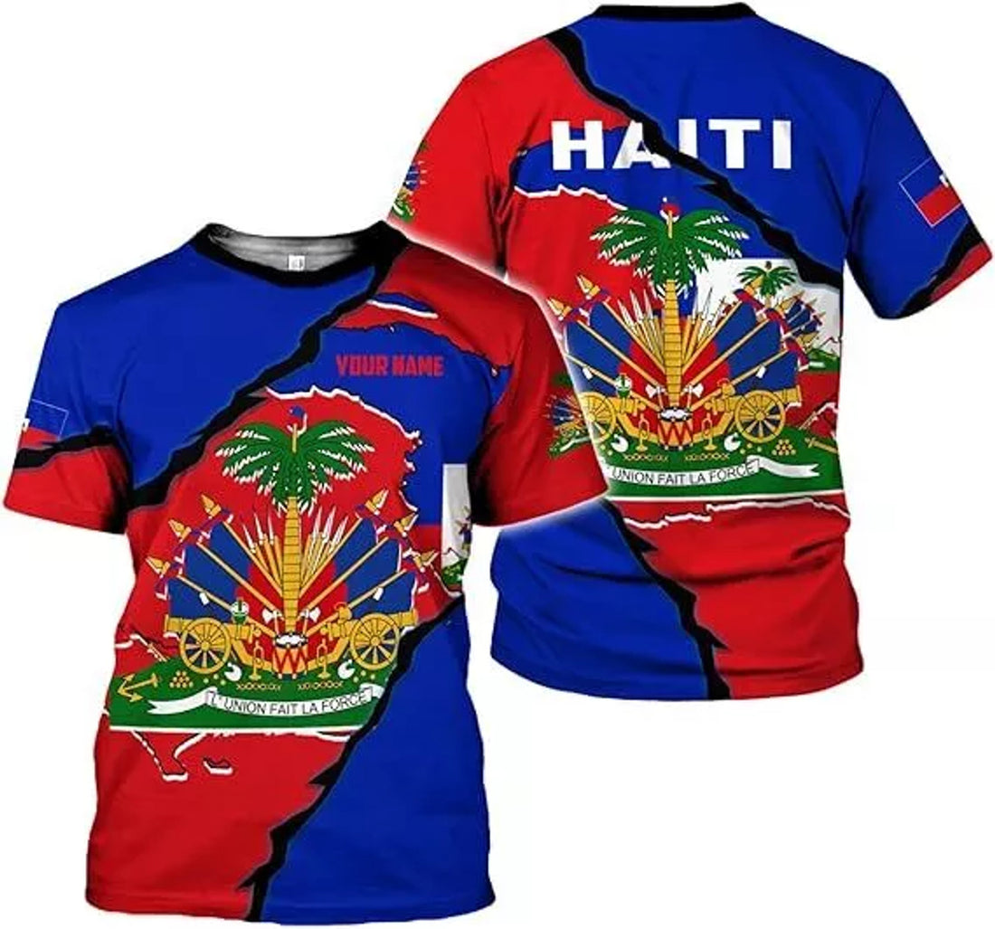 Custom Haitians Flag Pride Shirt Haiti Shirts for Men Women, Haitian Pride T-Shirt