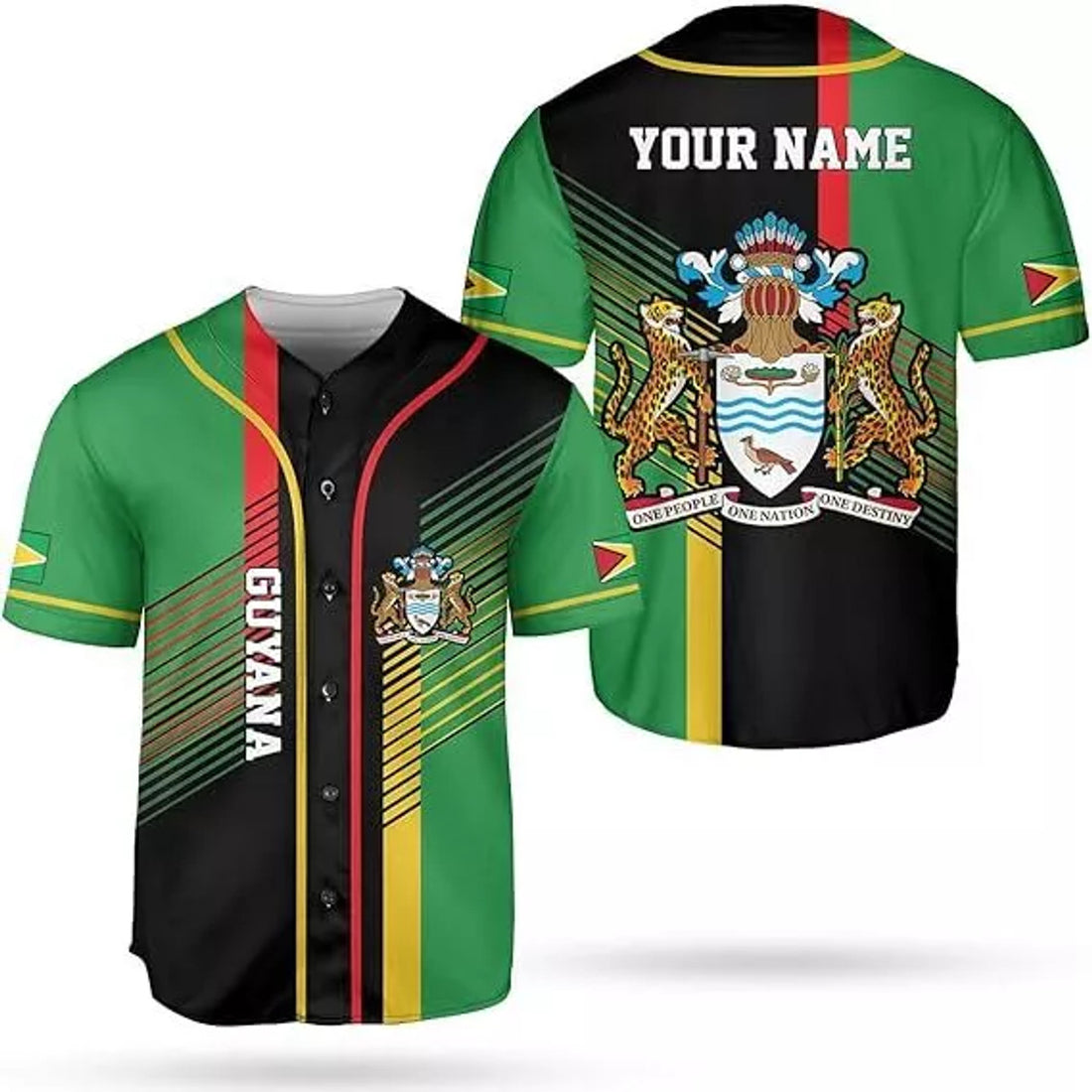 Custom Guyana Shirts Guyana Pride Baseball Jersey Guyanese Guyana Flag Jersey Shirt for