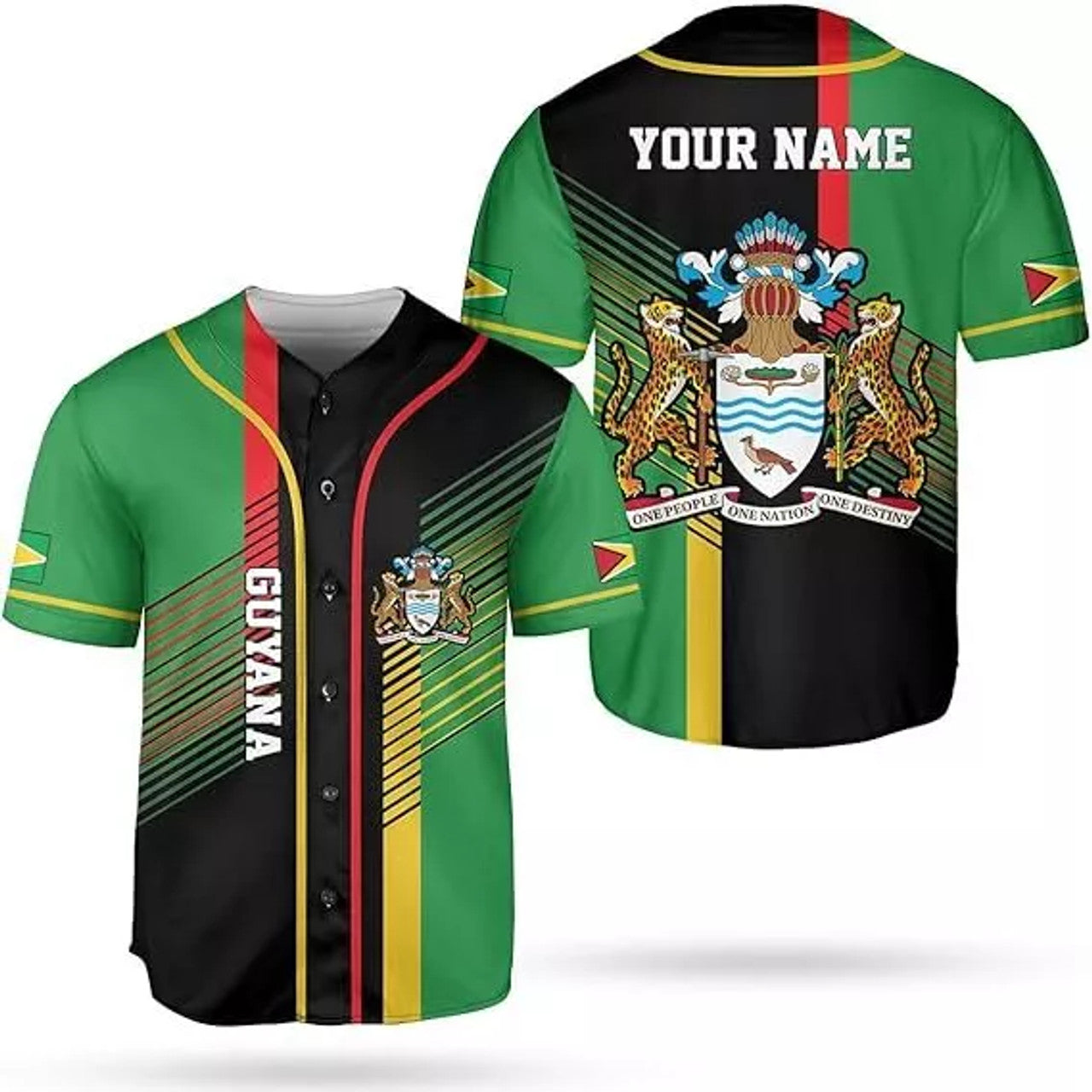 Custom Guyana Shirts Guyana Pride Baseball Jersey Guyanese Guyana Flag Jersey Shirt for